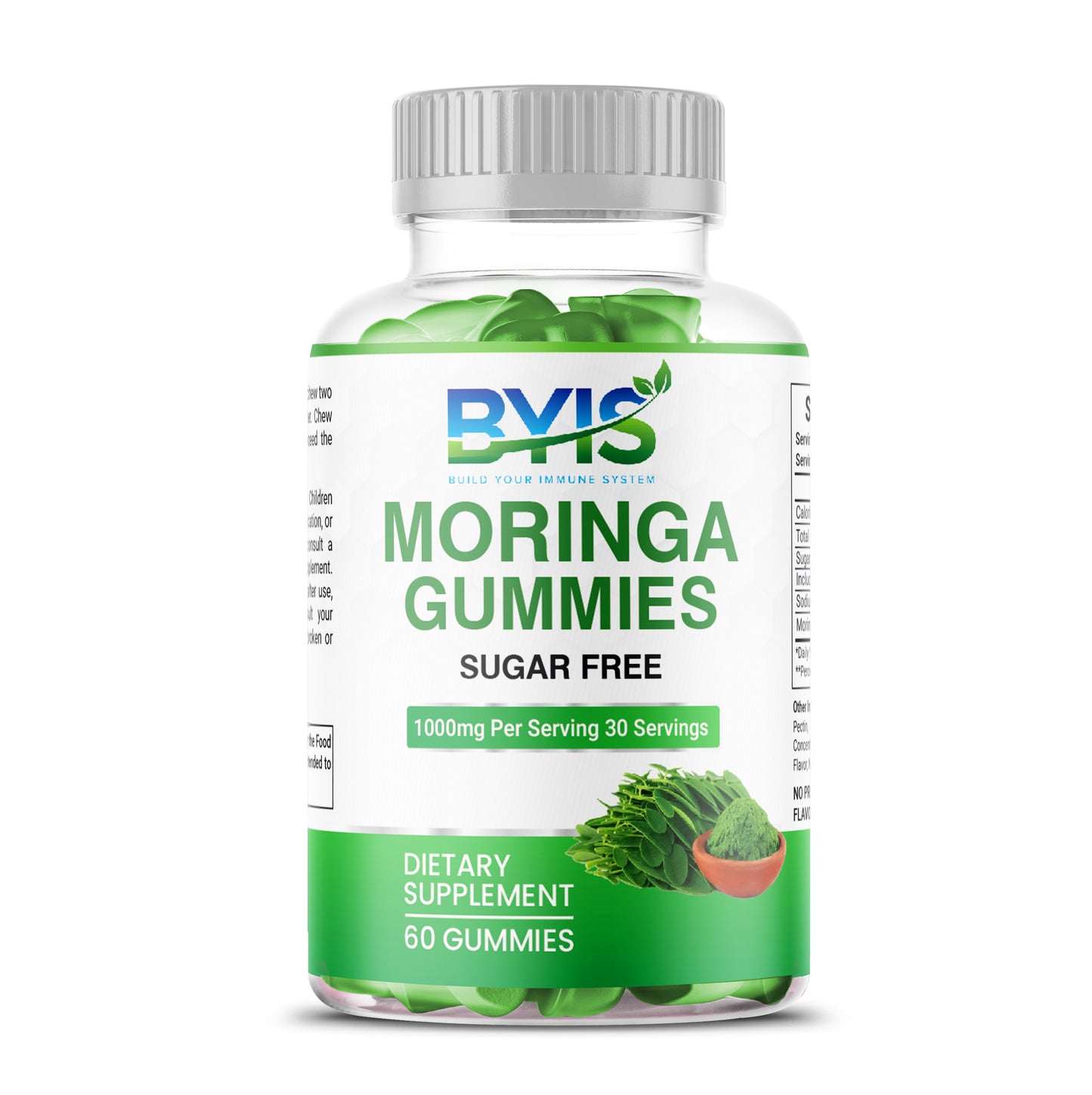 BYIS Moringa Gummies – Sugar-Free (1000mg per serving, 60 Gummies)