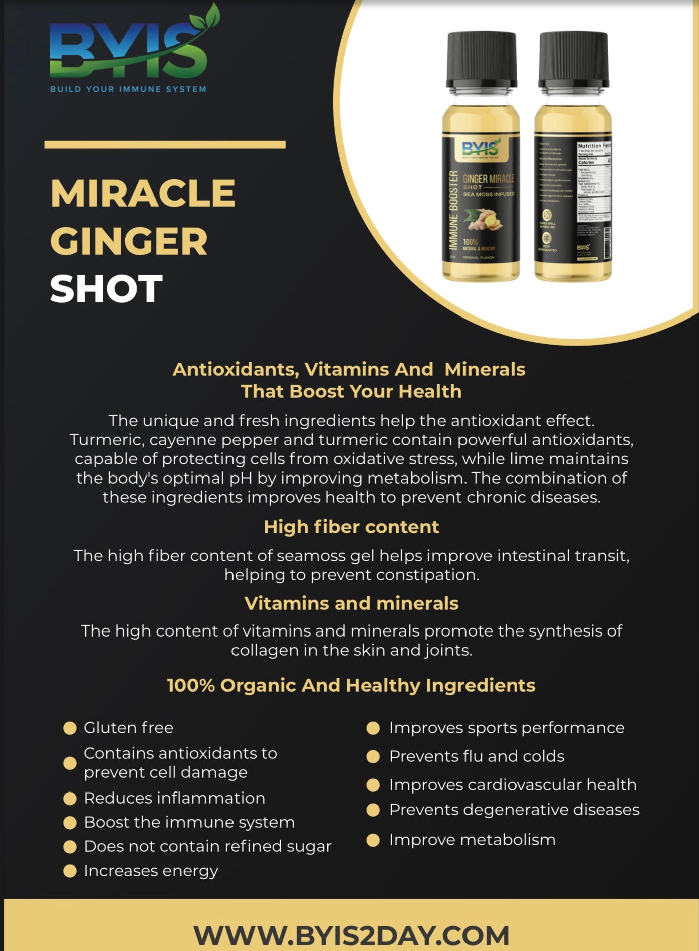 BYIS Ginger Miracle Shot: Your Natural Health Powerhouse!